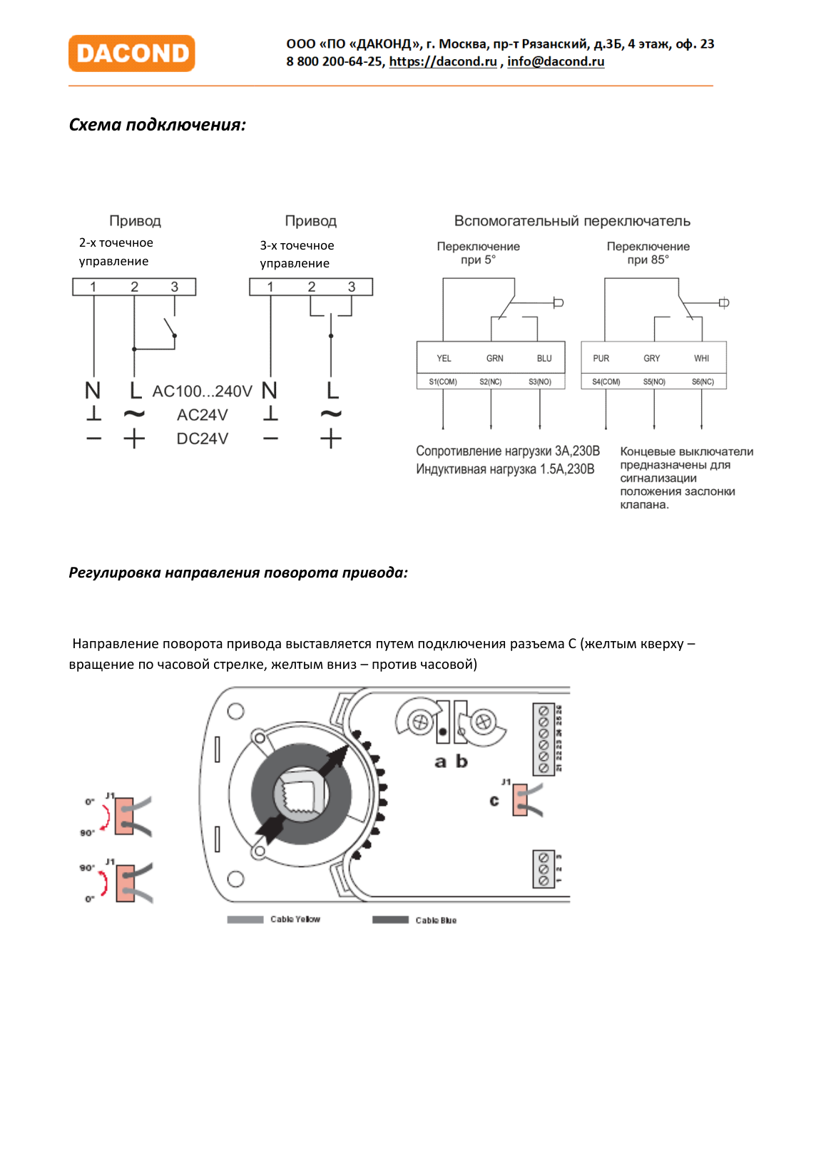 Привод воздушной заслонки DAC-LMC24-16S