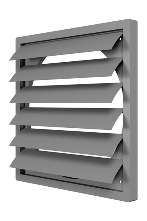 Выход стенной КФ фланец D315 жалюзи 360х360 ASA серый ERA