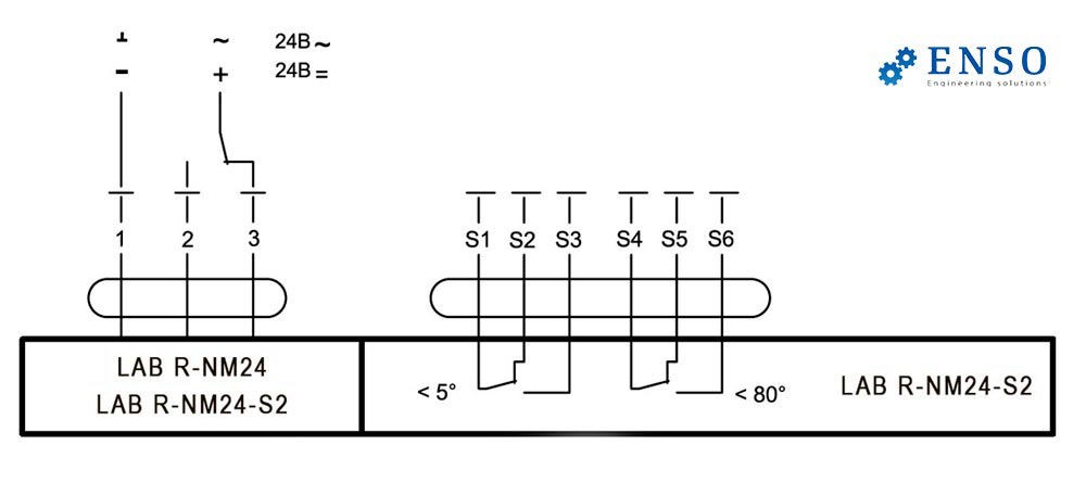 Схема подключения электропривода ENSO LAB R-NM24